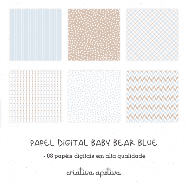 papel digital baby bear blue - Image 2