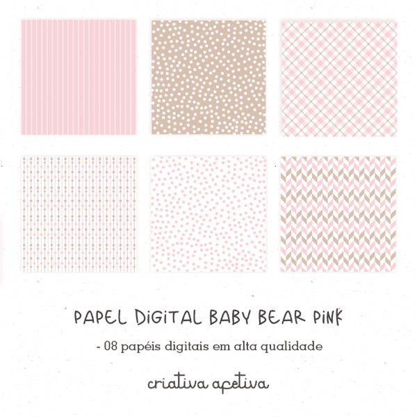 papel digital baby bear pink - Image 2