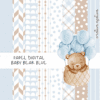 papel digital baby bear blue