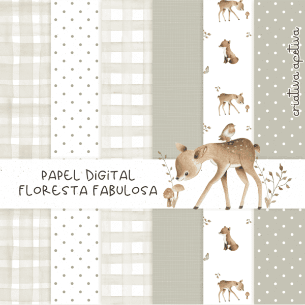 papel digital floresta fabulosa