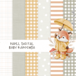 papel digital baby raposinha