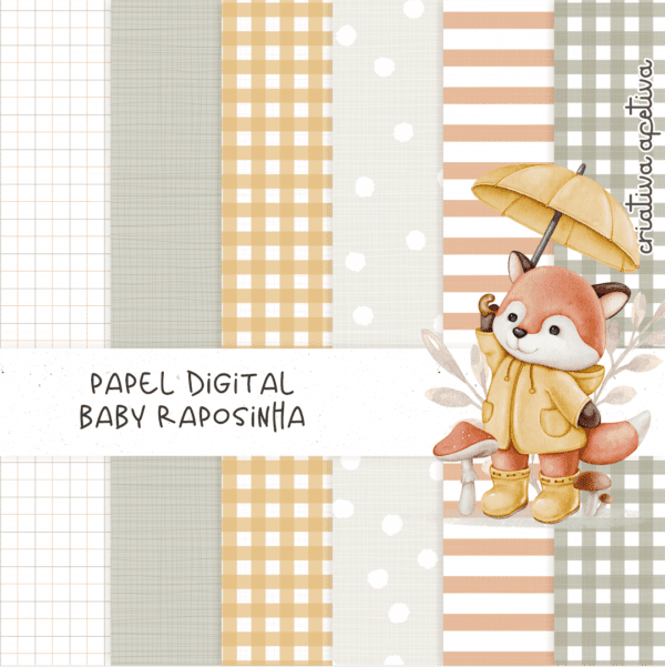 papel digital baby raposinha