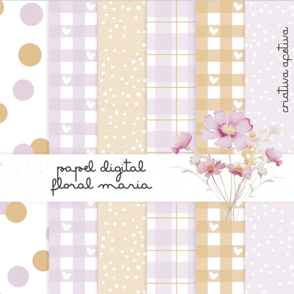 papel digital floral maria