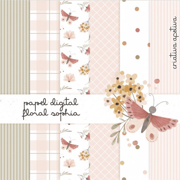 papel digital floral sophia