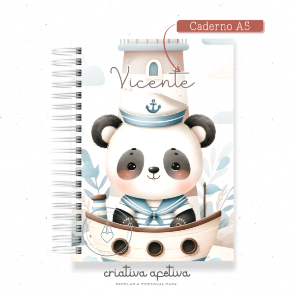 caderno  panda marinheiro - Image 2