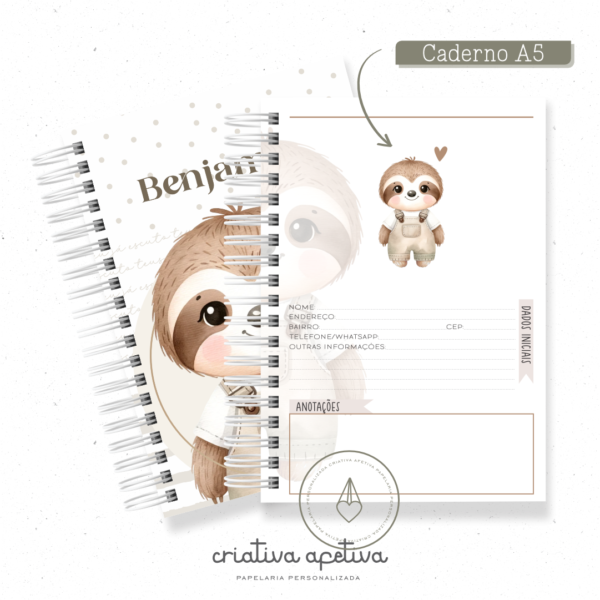 caderno preguicinha baby