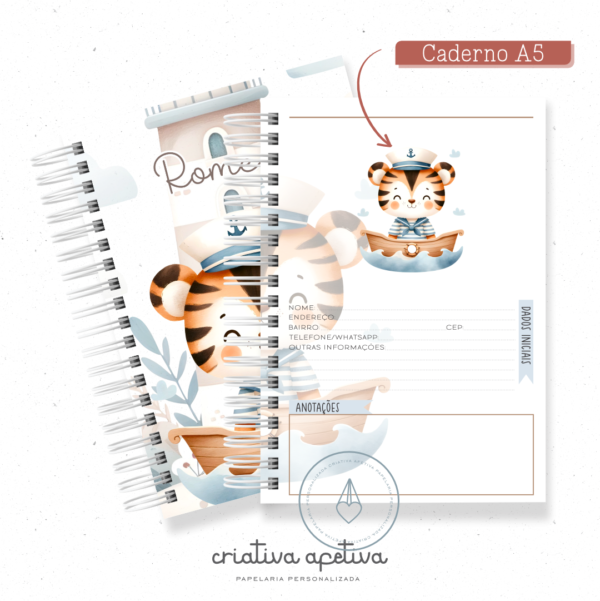 caderno  tigre marinheiro