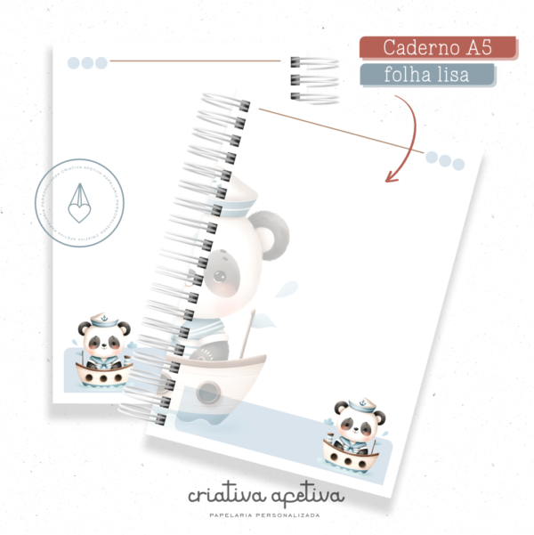 caderno  panda marinheiro - Image 3