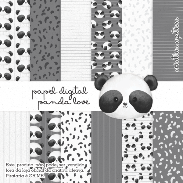 papel digital panda love