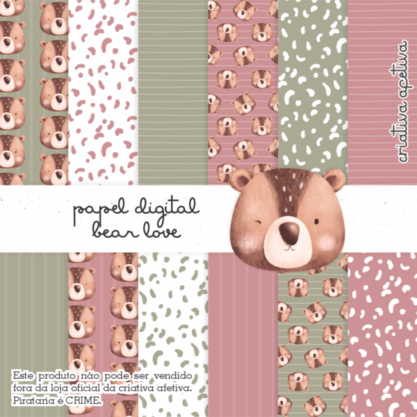 papel digital bear love