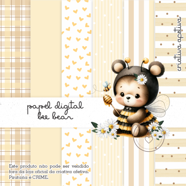 papel digital bee bear