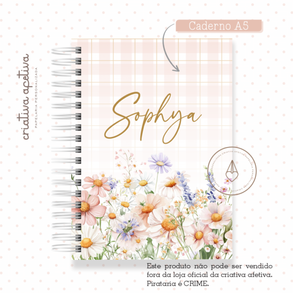 caderno floral sophia