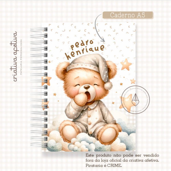 caderno urso soninho