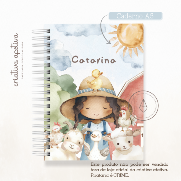 caderno fazendinha da catarina