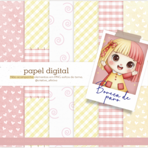 papel digital boneca de pano