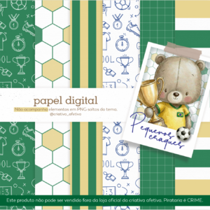 papel digital pequenos craques verde e amarelo