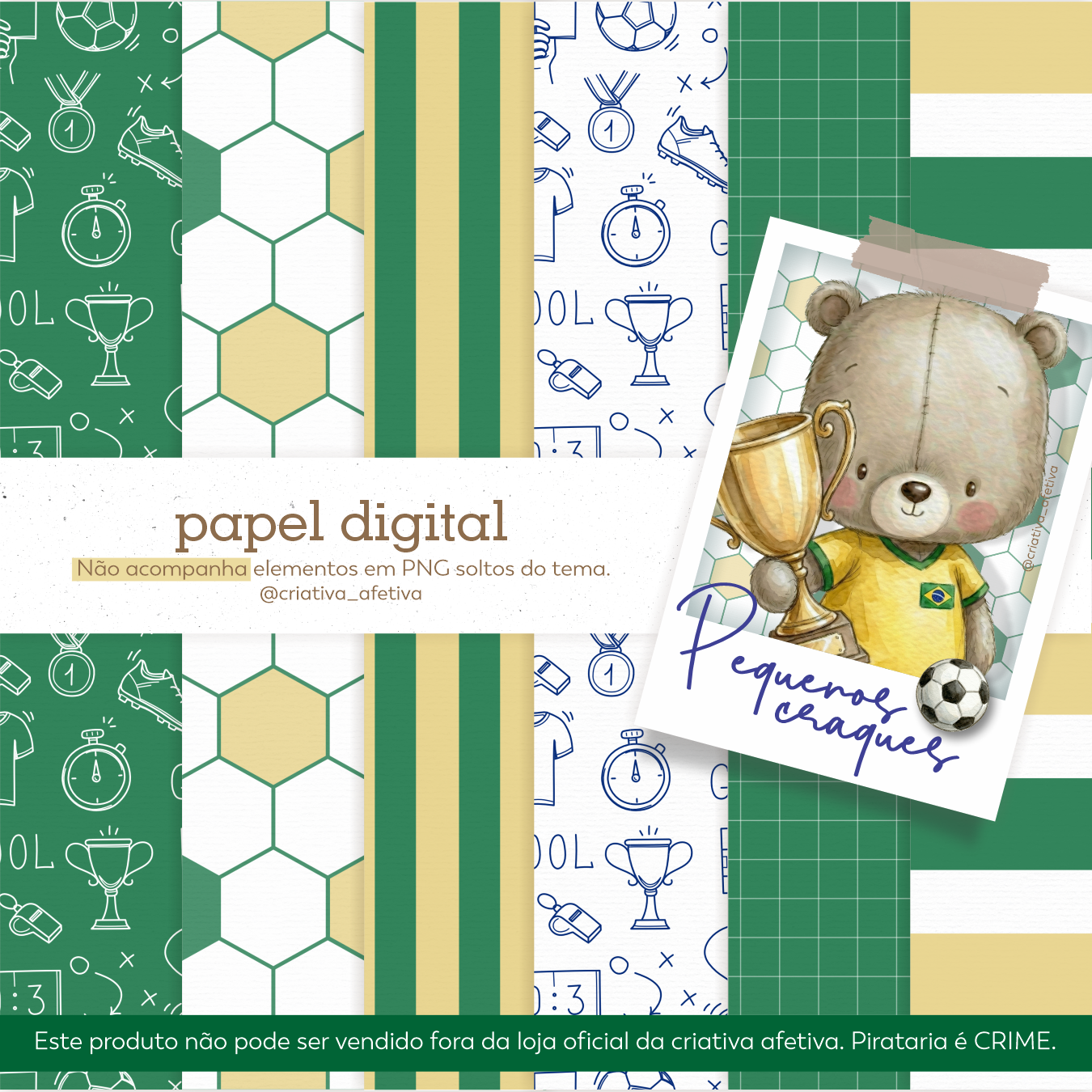 papel digital pequenos craques verde e amarelo