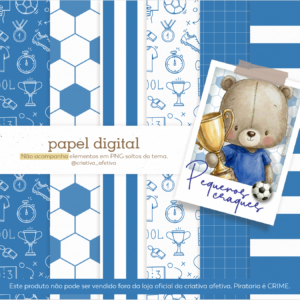 papel digital pequenos craques azul e branco