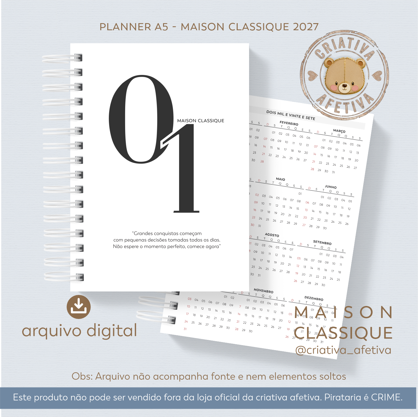 planner A5 - maison classique 2027 - Imagem 3