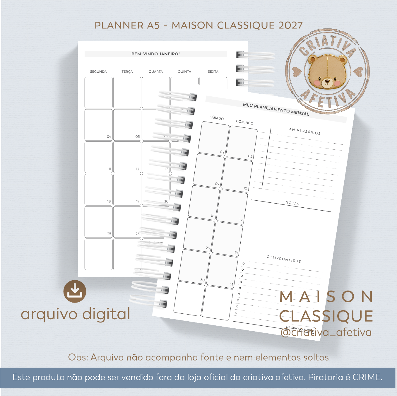 planner A5 - maison classique 2027 - Imagem 4