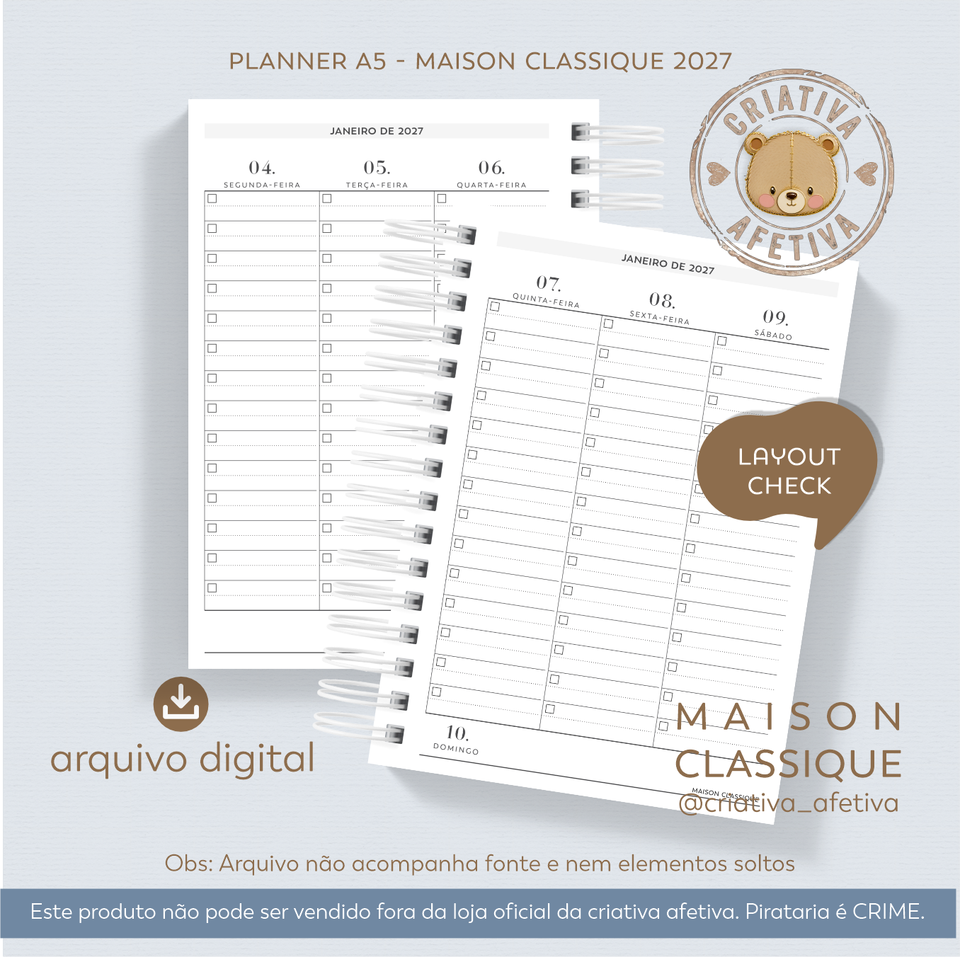 planner A5 - maison classique 2027 - Imagem 6