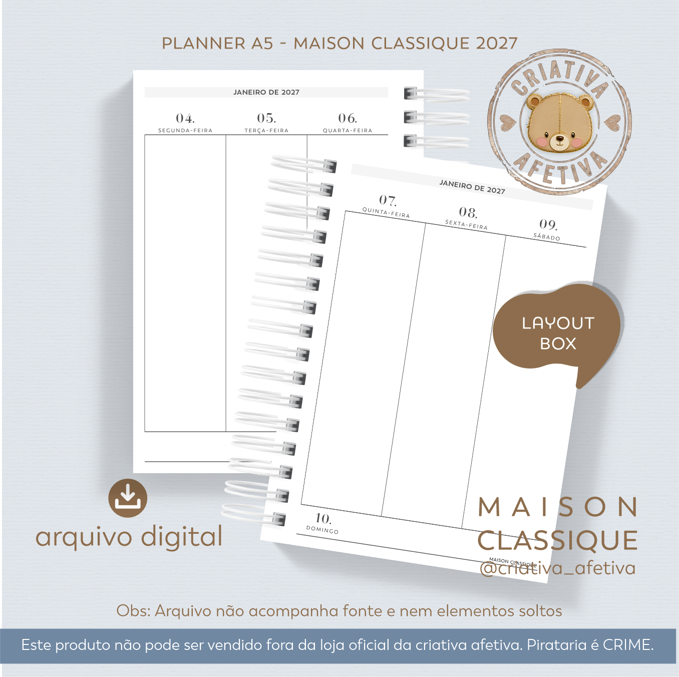 planner A5 - maison classique 2027 - Imagem 7